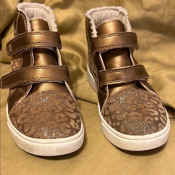 UGG Brown High-Top kids Sneakers with Velcro Straps size 12 - Picture 5 of 6